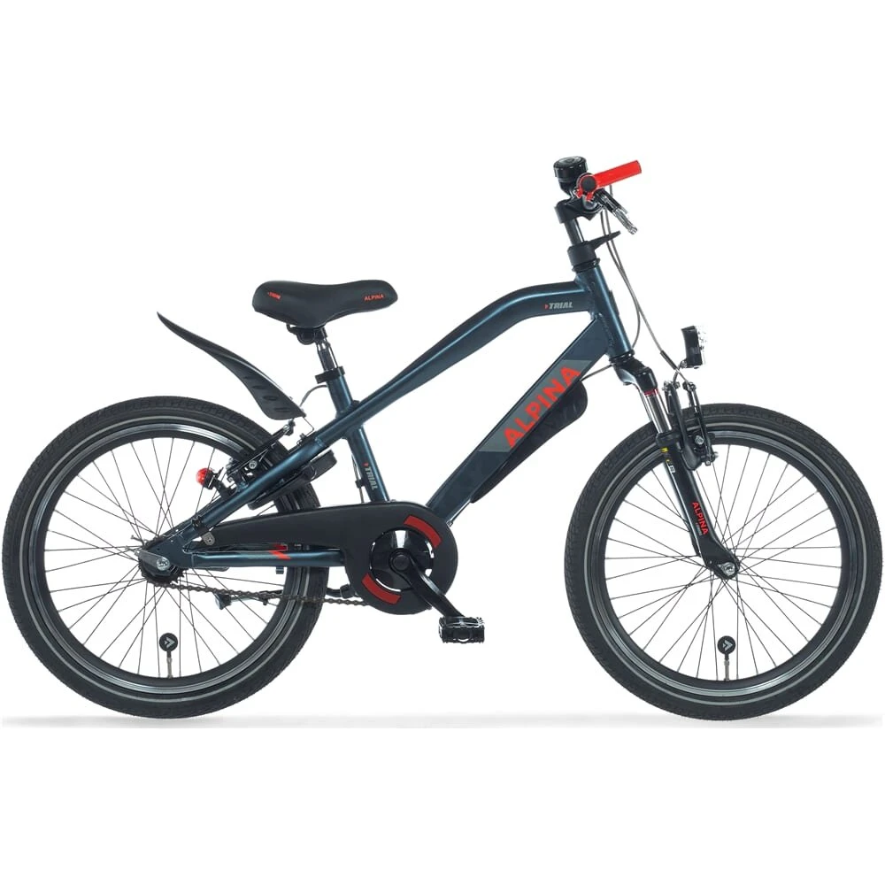 16" Alpina Trial Drengecykel 25 Cm Alu Ramme Mat Benzin Farvet 3 16" Alpina Trial Drengecykel 25 Cm Alu Ramme Mat Benzin Farvet