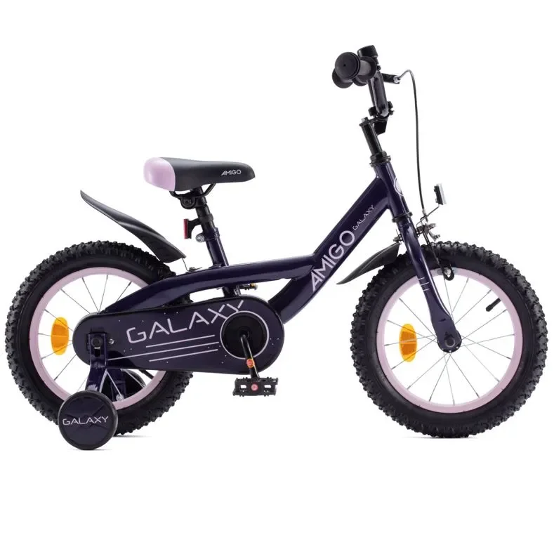 Amigo Galaxy 14 Tommer Pigecykel, Lilla/lyserød 3 Amigo Galaxy 14 Tommer Pigecykel, Lilla/lyserød