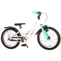 Volare Glamour 16 Tommer Pigecykel Fodbremse Hvid/mintgrøn