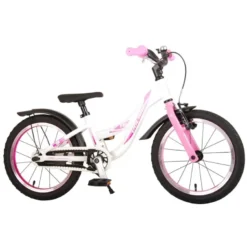 Volare Glamour 16 Tommer Pigecykel Fodbremse Hvid/lyserød