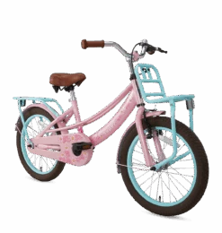 18 Tommer Pigecykel Lola Super Super Lyserød, Turkis