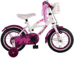 Volare Hjertecruiser 12 Tommer 23 Cm Pigecykel Hvid/lilla